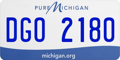 MI license plate DGO2180