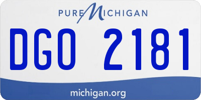 MI license plate DGO2181