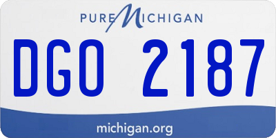 MI license plate DGO2187