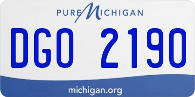 MI license plate DGO2190