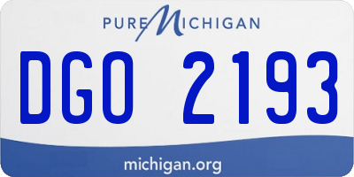 MI license plate DGO2193