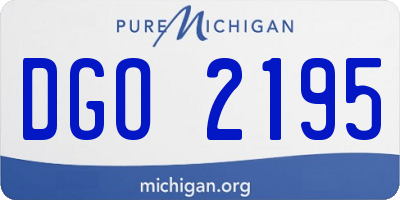 MI license plate DGO2195