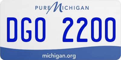 MI license plate DGO2200
