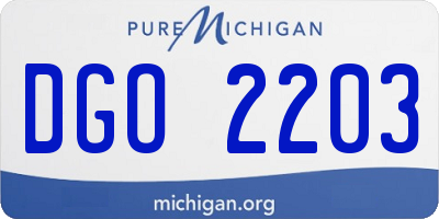 MI license plate DGO2203