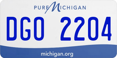 MI license plate DGO2204