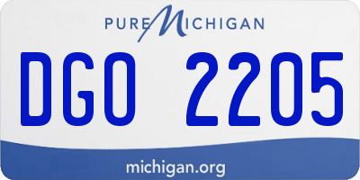 MI license plate DGO2205
