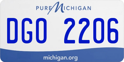 MI license plate DGO2206