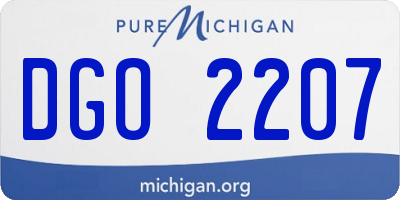 MI license plate DGO2207