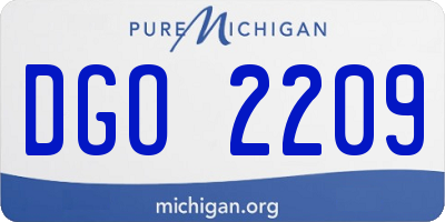 MI license plate DGO2209