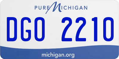MI license plate DGO2210