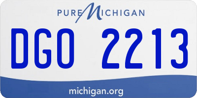 MI license plate DGO2213