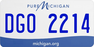 MI license plate DGO2214