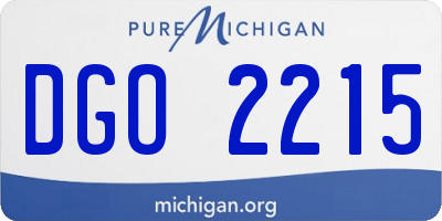 MI license plate DGO2215