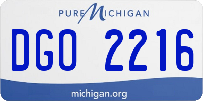 MI license plate DGO2216