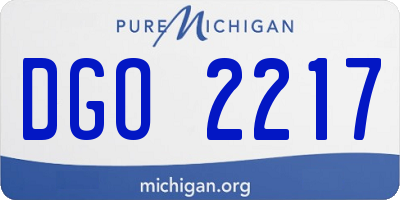 MI license plate DGO2217
