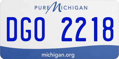 MI license plate DGO2218
