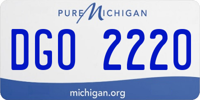 MI license plate DGO2220