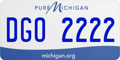 MI license plate DGO2222
