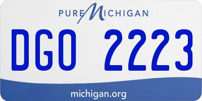 MI license plate DGO2223