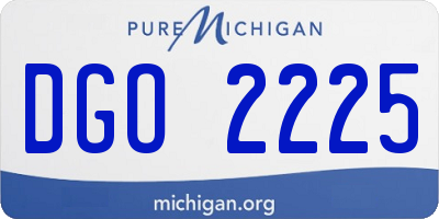 MI license plate DGO2225