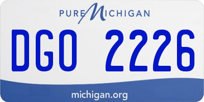 MI license plate DGO2226