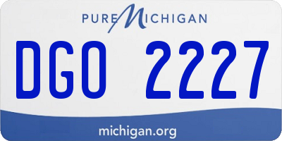 MI license plate DGO2227