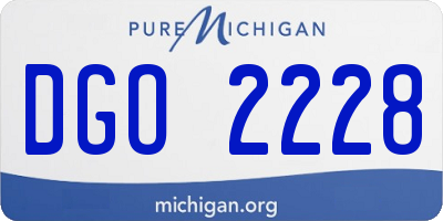MI license plate DGO2228