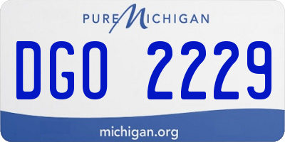 MI license plate DGO2229