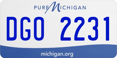 MI license plate DGO2231