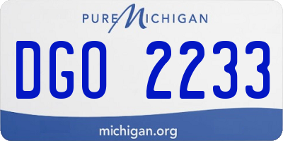 MI license plate DGO2233