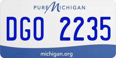 MI license plate DGO2235