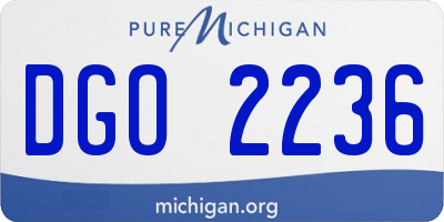 MI license plate DGO2236
