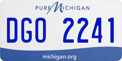 MI license plate DGO2241