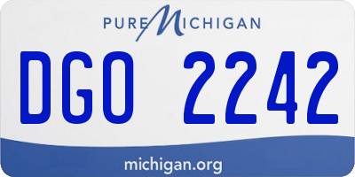 MI license plate DGO2242