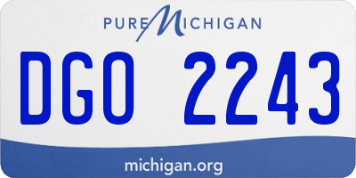 MI license plate DGO2243