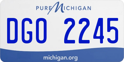 MI license plate DGO2245