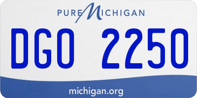 MI license plate DGO2250