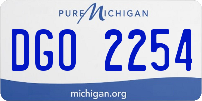 MI license plate DGO2254