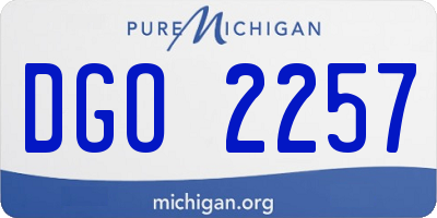 MI license plate DGO2257