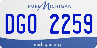 MI license plate DGO2259