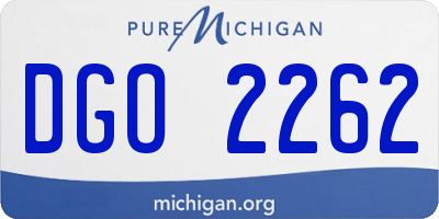 MI license plate DGO2262
