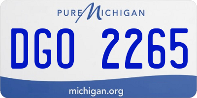MI license plate DGO2265