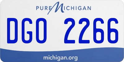 MI license plate DGO2266