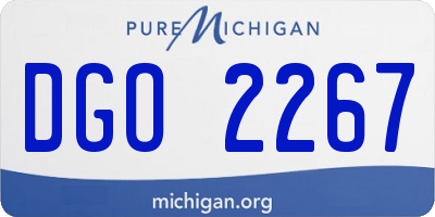 MI license plate DGO2267