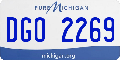 MI license plate DGO2269