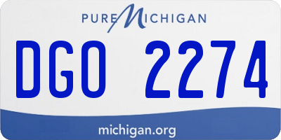 MI license plate DGO2274