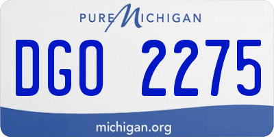 MI license plate DGO2275