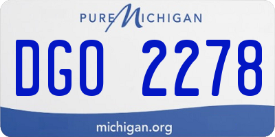 MI license plate DGO2278