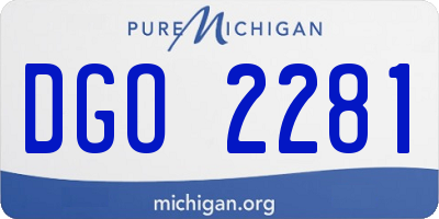 MI license plate DGO2281