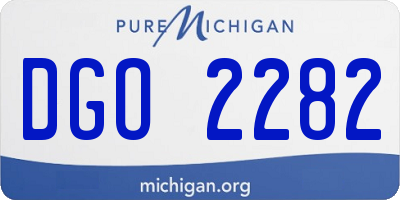 MI license plate DGO2282